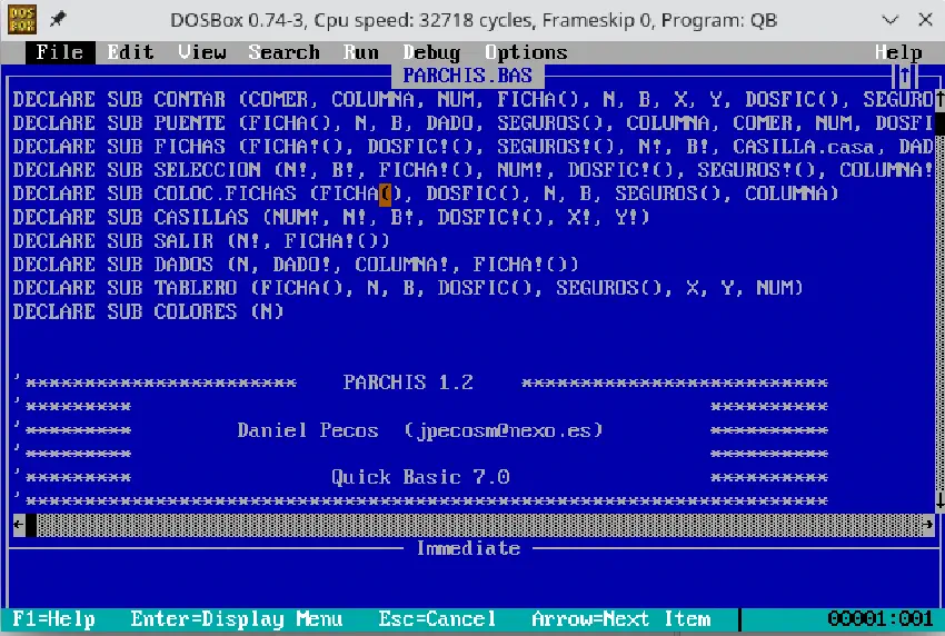 Parchis in QuickBasic